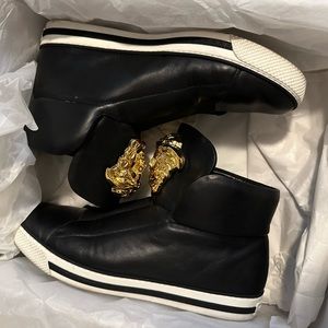 Versace Leather Sneakers with Large Gold Medusa size 40